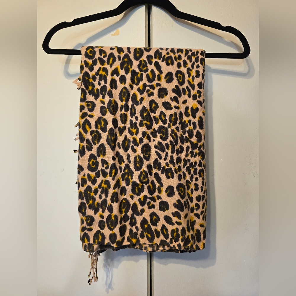 Topaz Cashmere Leopard Print Pashmina